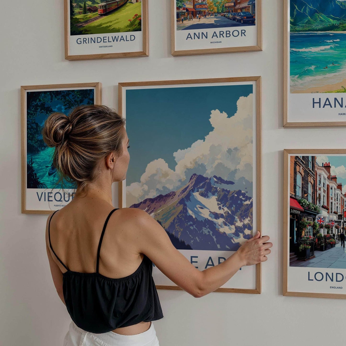 Sahale Arm Poster - Washington Travel Art - Snowy Mountain Peaks Home Decor