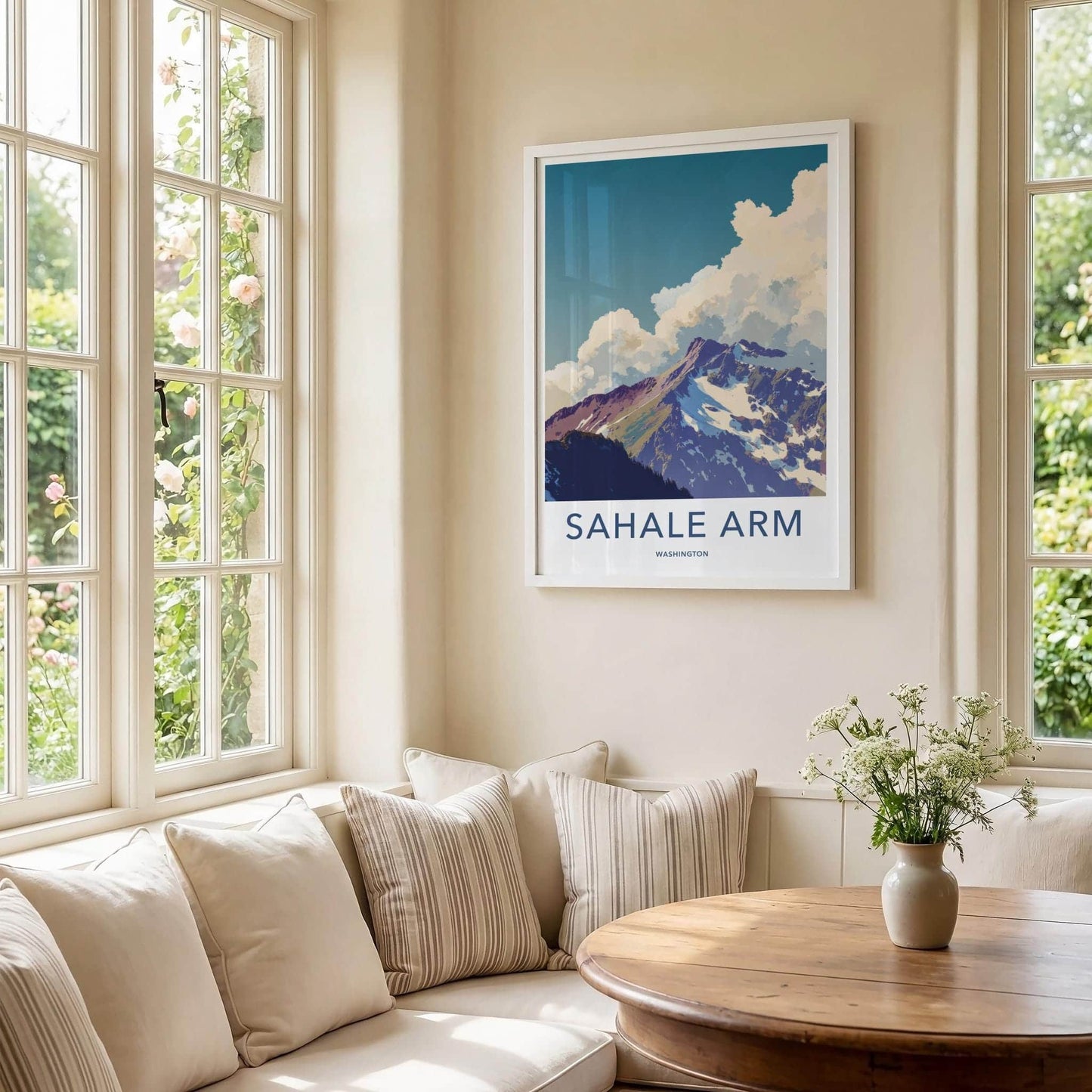 Sahale Arm Poster - Washington Travel Art - Snowy Mountain Peaks Home Decor
