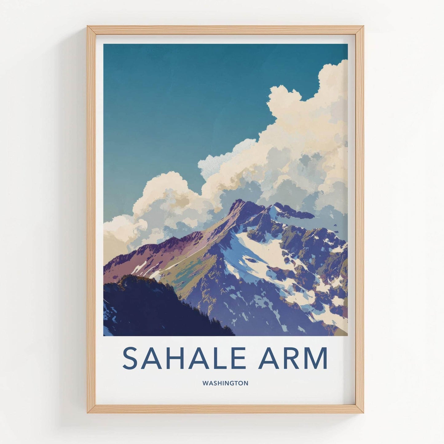 Sahale Arm Poster - Washington Travel Art - Snowy Mountain Peaks Home Decor