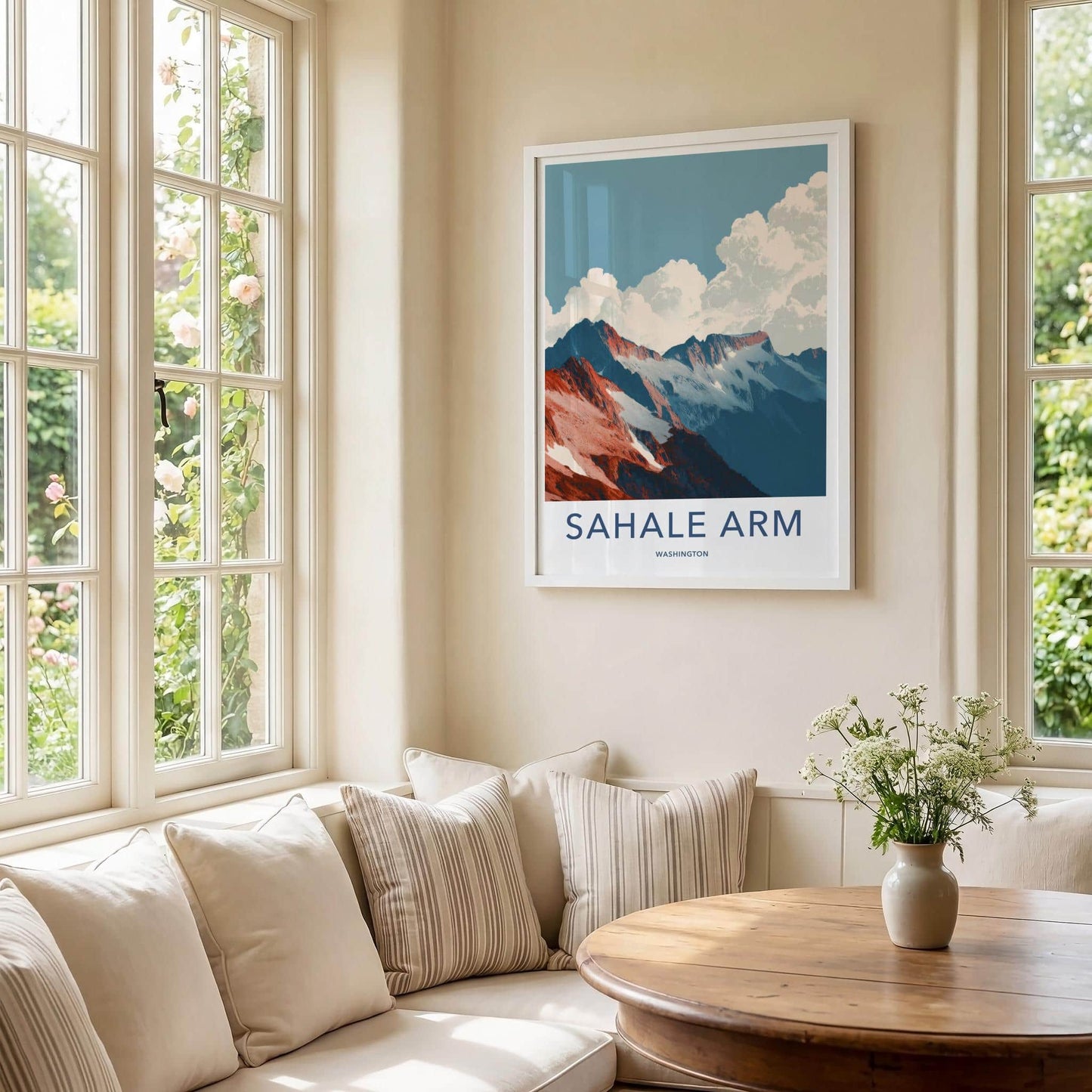 Sahale Arm Poster - Washington Wall Art - Reddish Mountain Peaks Home Decor