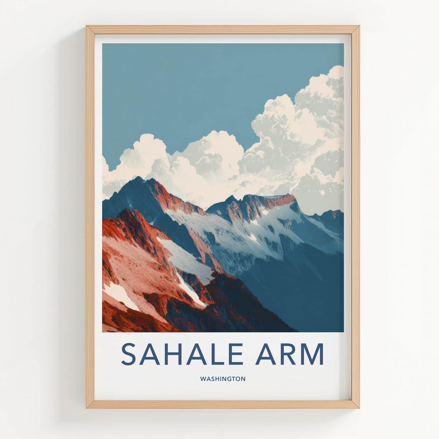 Sahale Arm Poster - Washington Wall Art - Reddish Mountain Peaks Home Decor