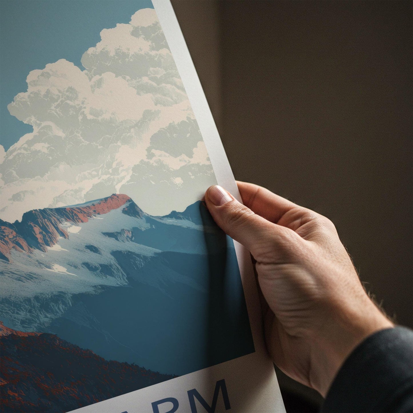 Sahale Arm Poster - Washington Wall Art - Reddish Mountain Peaks Home Decor