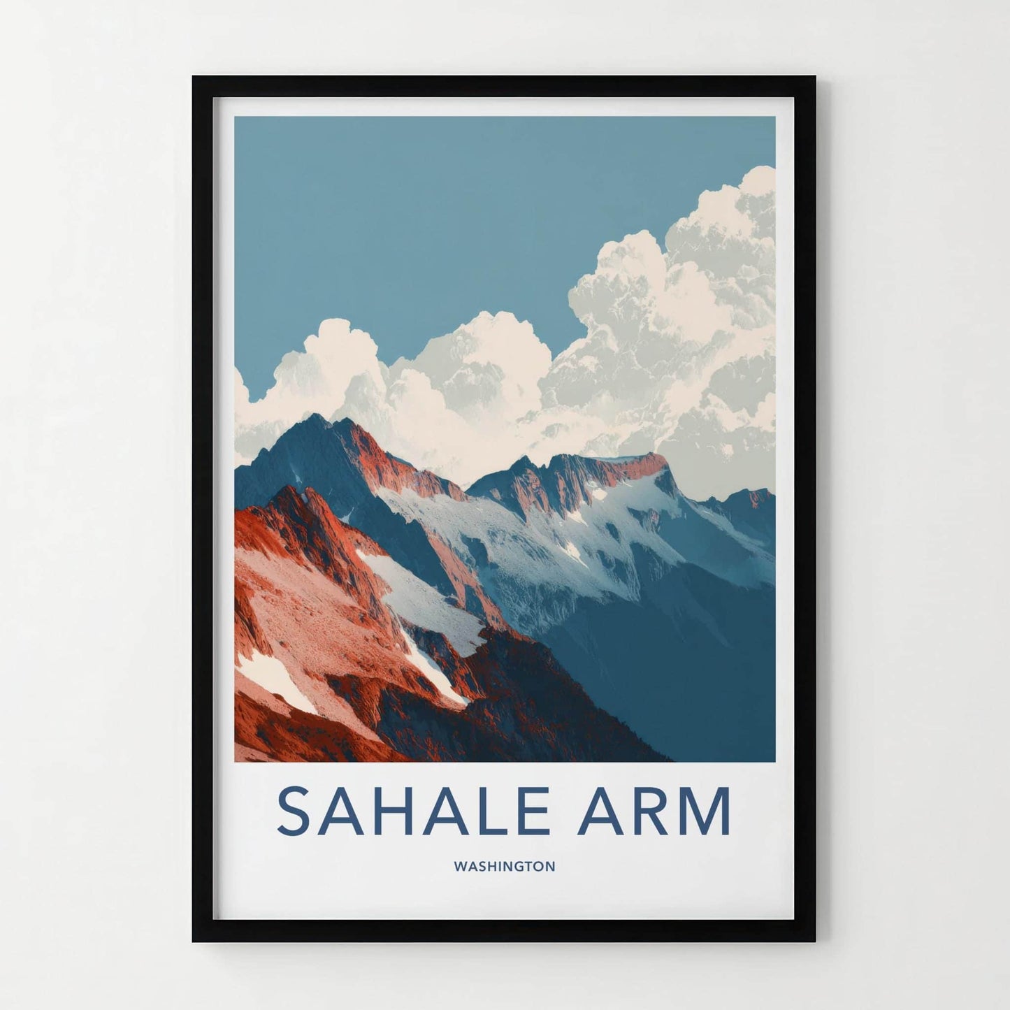 Sahale Arm Poster - Washington Wall Art - Reddish Mountain Peaks Home Decor
