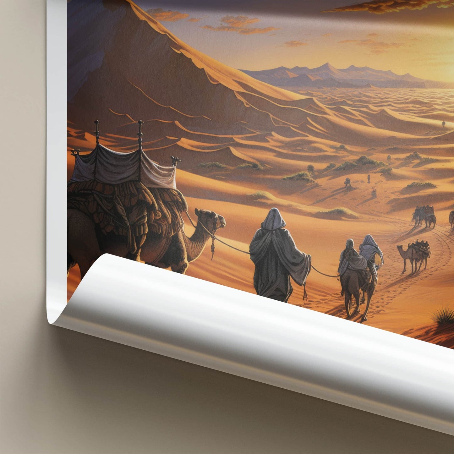 Sahara Poster - North Africa Travel Art - Sunset Desert Dunes Home Decor