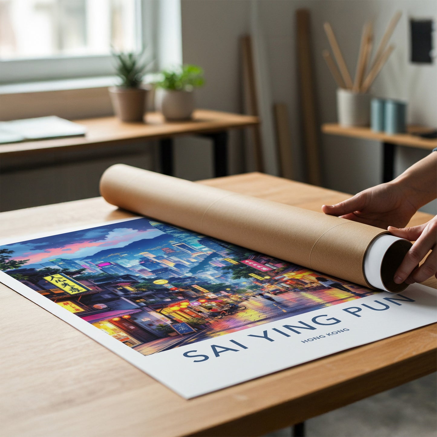 Sai Ying Pun Poster - Hong Kong Travel Art - Vibrant City Street Home Decor
