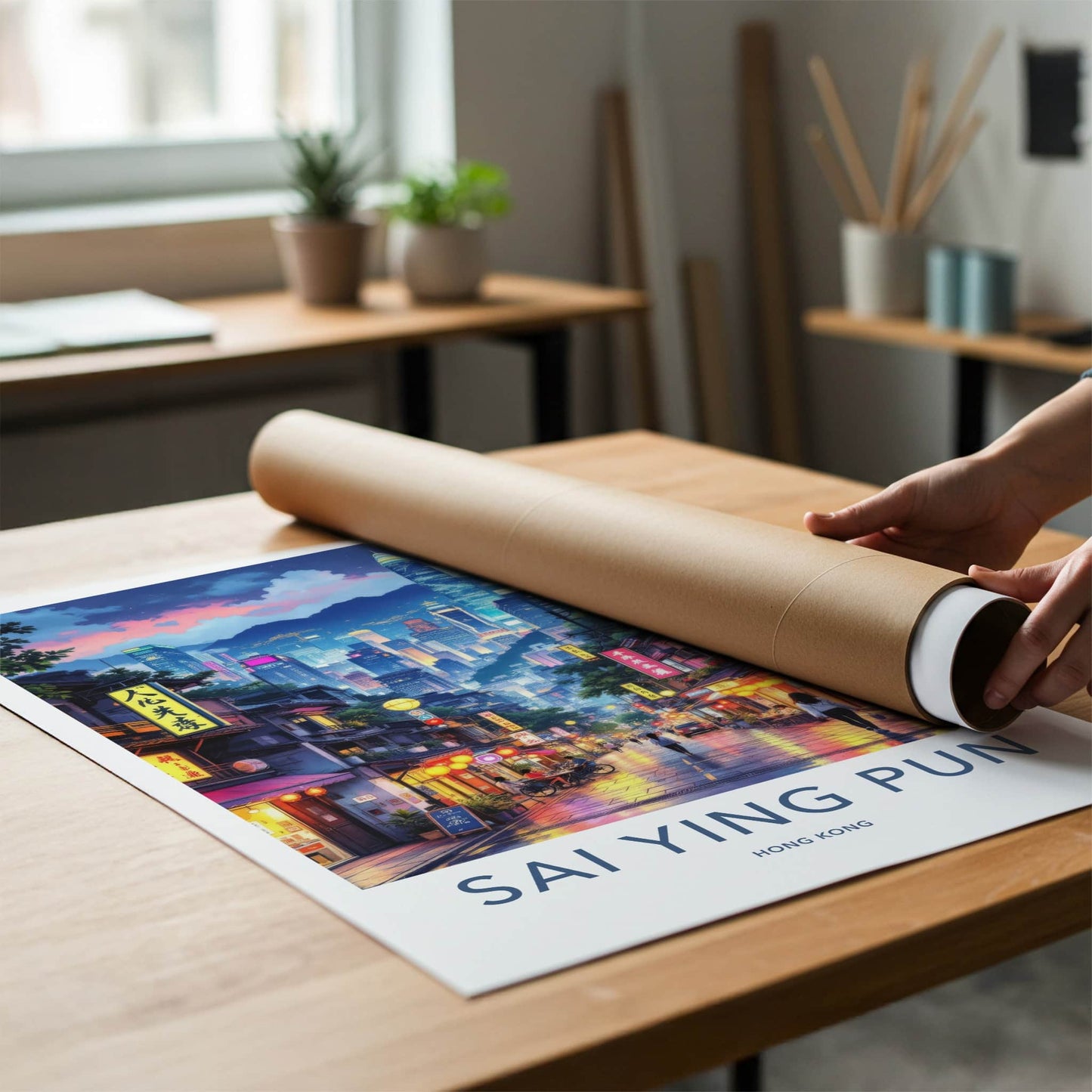 Sai Ying Pun Poster - Hong Kong Travel Art - Vibrant City Street Home Decor