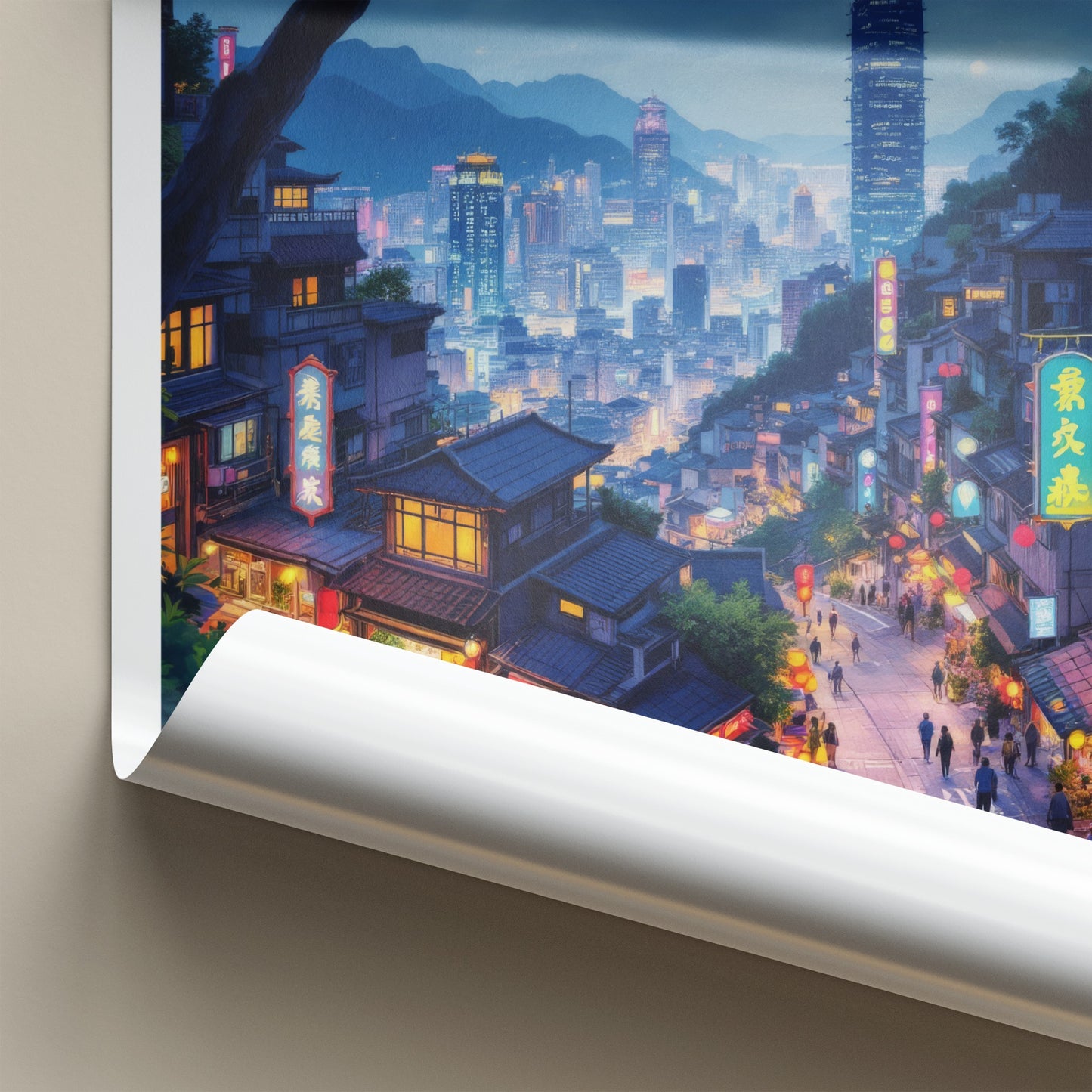 Sai Ying Pun Poster - Hong Kong Travel Art - Vibrant Street Night Wall Decor