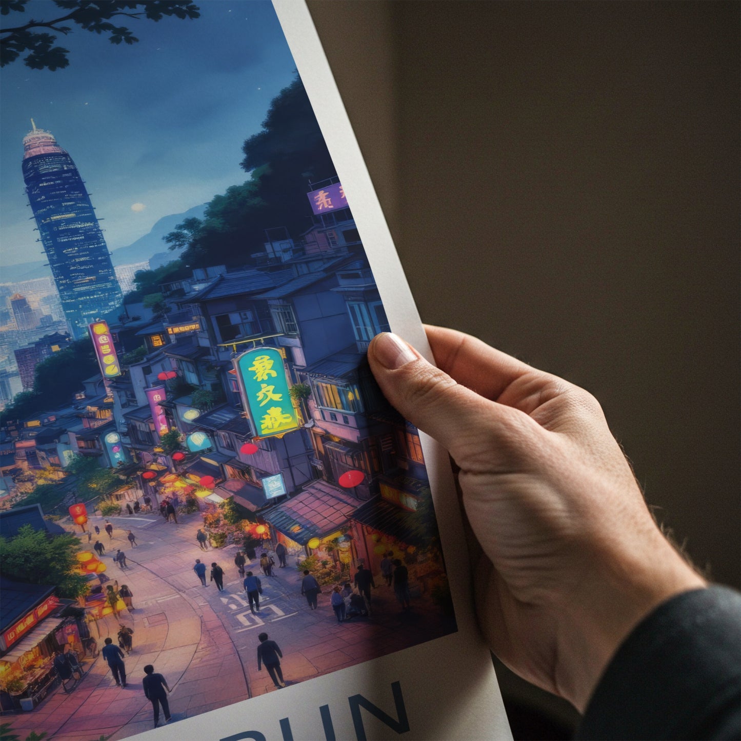 Sai Ying Pun Poster - Hong Kong Travel Art - Vibrant Street Night Wall Decor