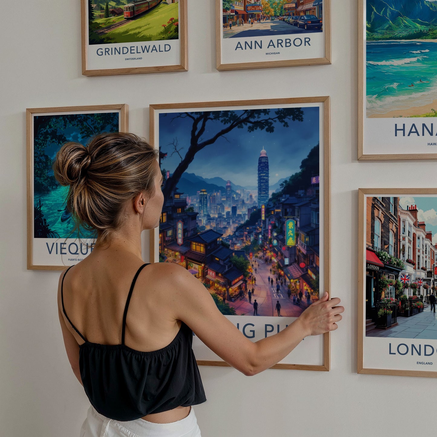 Sai Ying Pun Poster - Hong Kong Travel Art - Vibrant Street Night Wall Decor