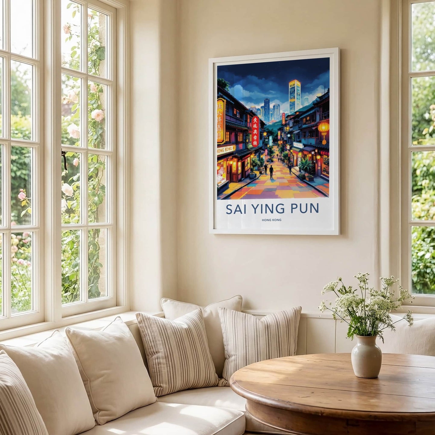 Sai Ying Pun Poster - Hong Kong Wall Art - Vibrant Street Scene Home Decor