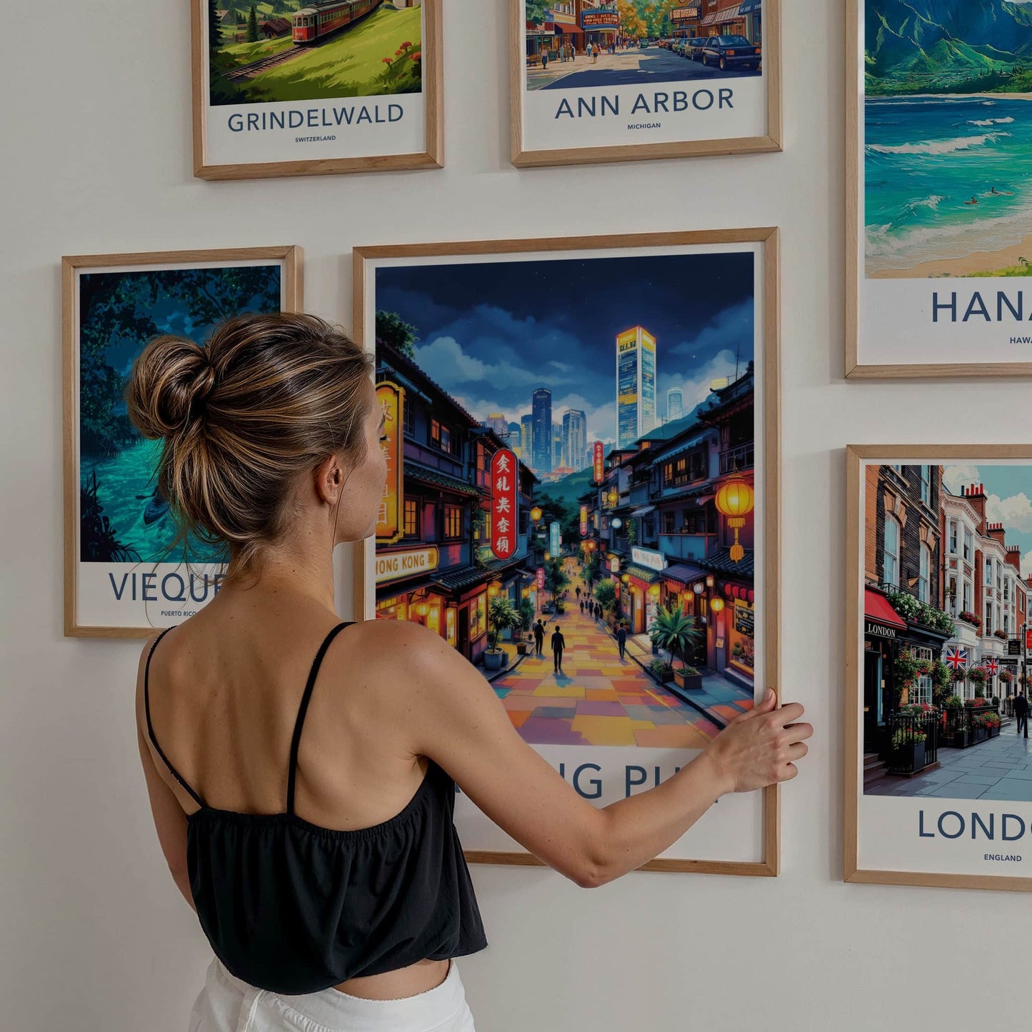 Sai Ying Pun Poster - Hong Kong Wall Art - Vibrant Street Scene Home Decor