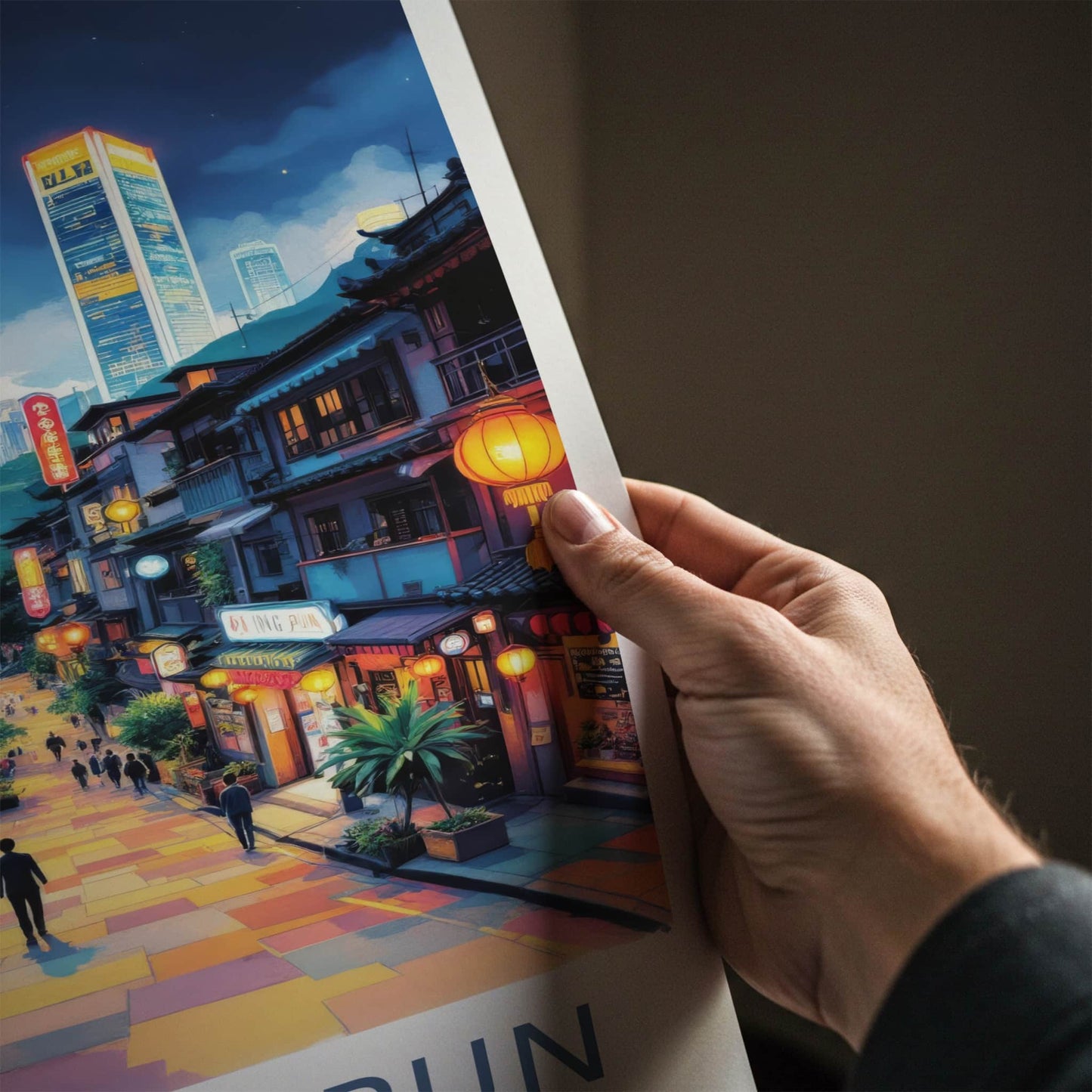 Sai Ying Pun Poster - Hong Kong Wall Art - Vibrant Street Scene Home Decor