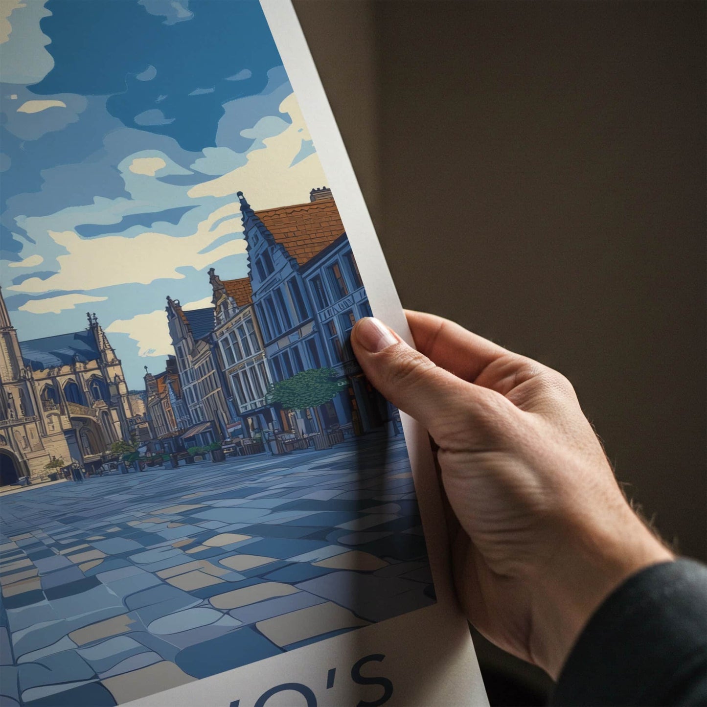 Saint Bavo's Poster - Belgium Travel Art - Grand Cathedral Vista Home Decor