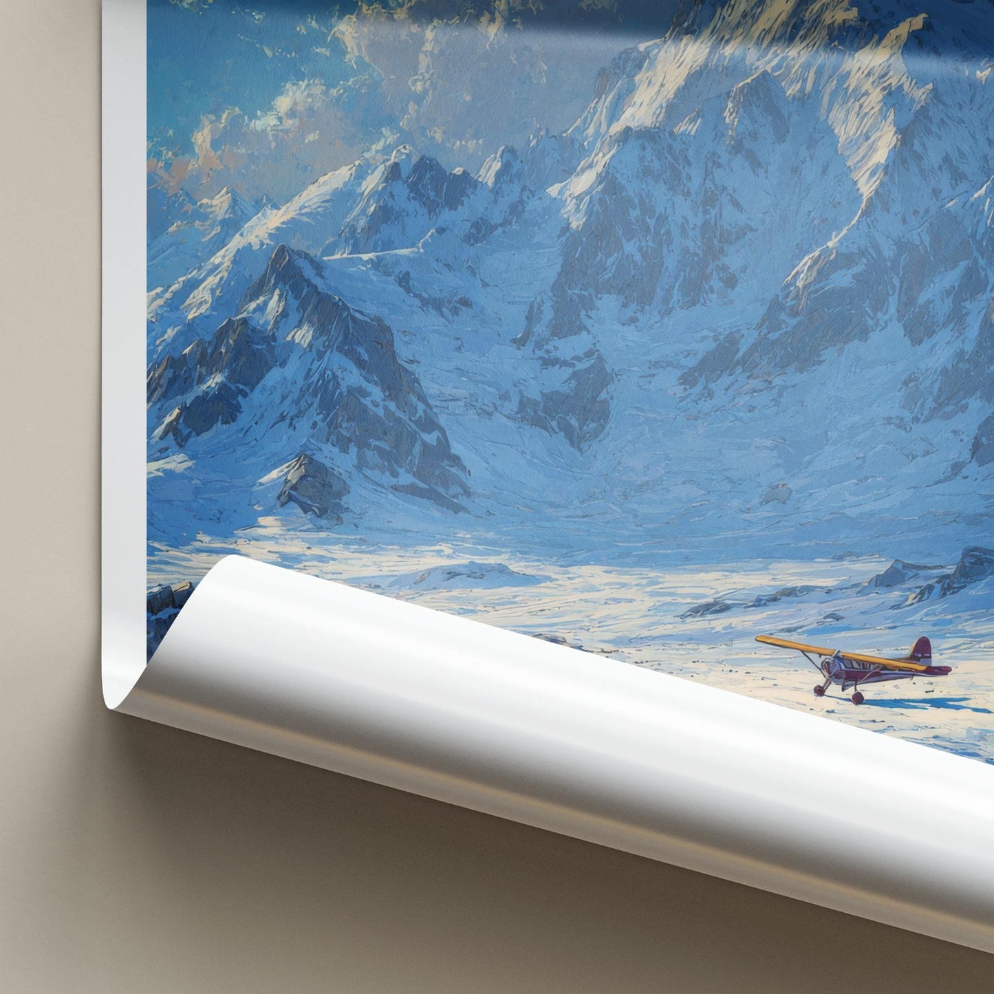 Saint Elias Poster - Alaska Travel Art - Plane Snowy Peaks Home Decor