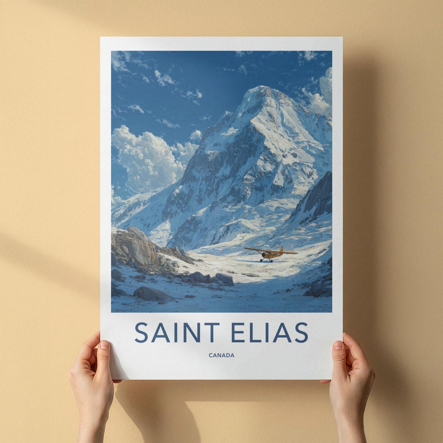 Saint Elias Poster - Canada Travel Art - Alpine Plane Scene Home Decor