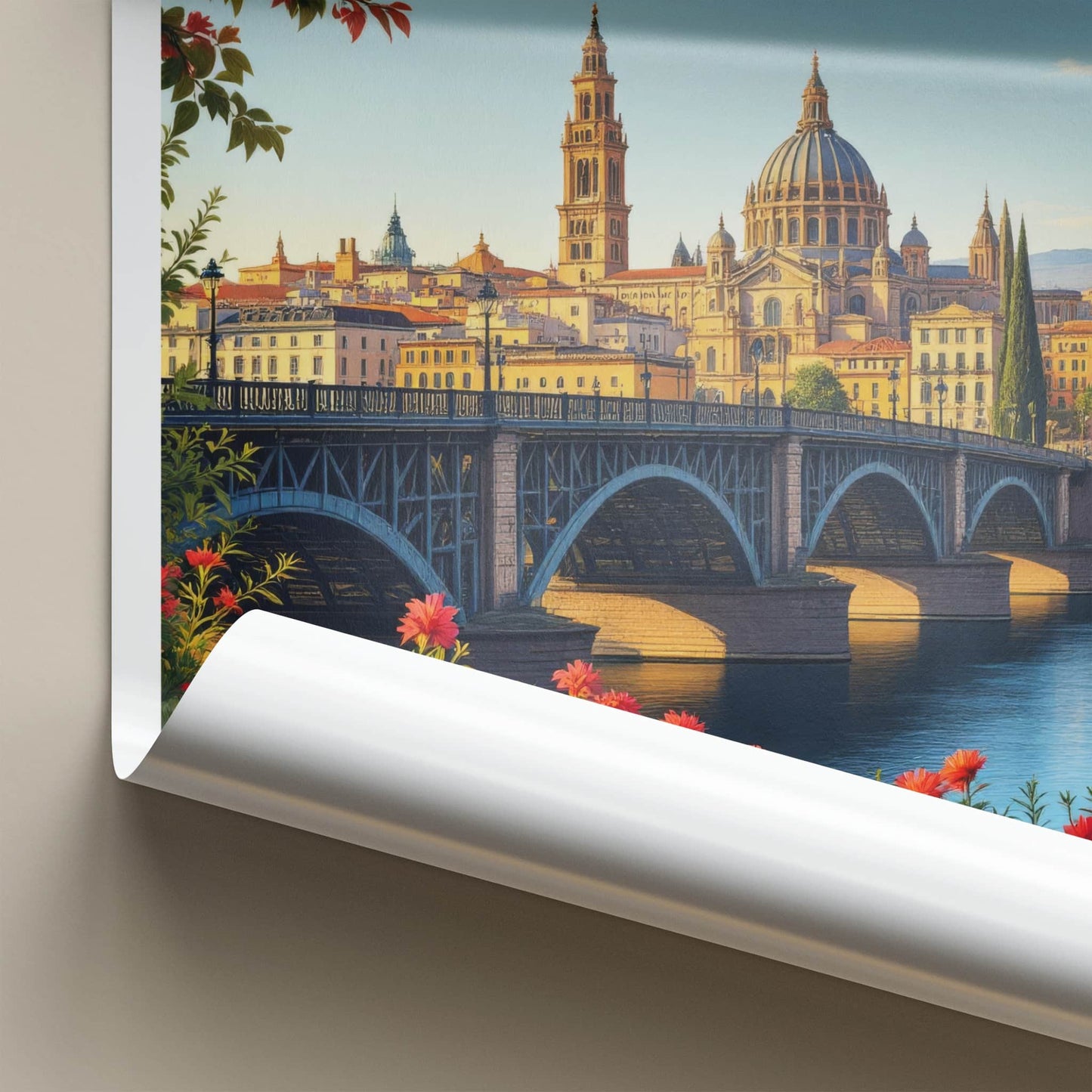 Salamanca Poster - Spain Travel Art - Arched Bridge Cityscape Home Decor