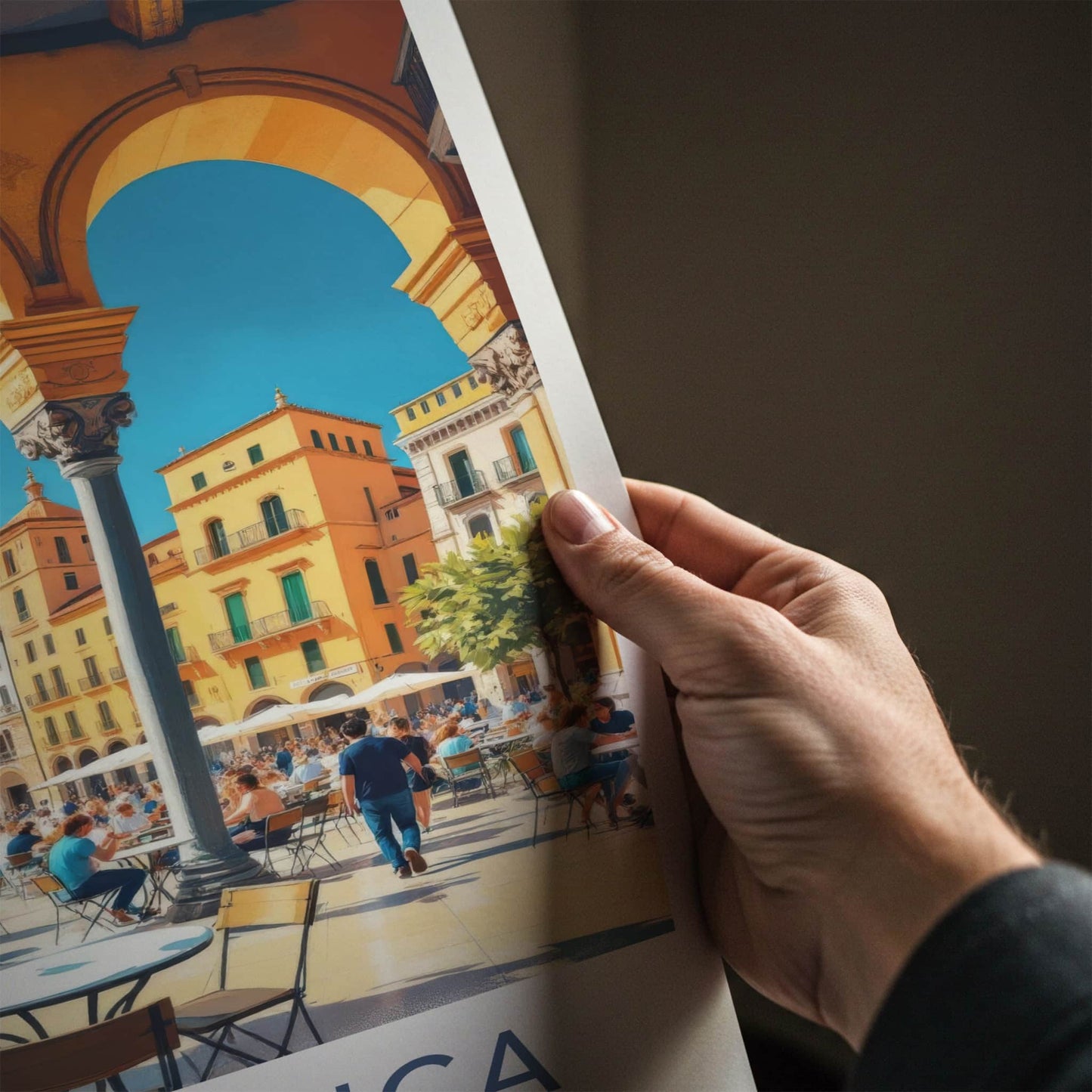 Salamanca Poster - Spain Travel Art - Bustling Plaza Scene Home Decor