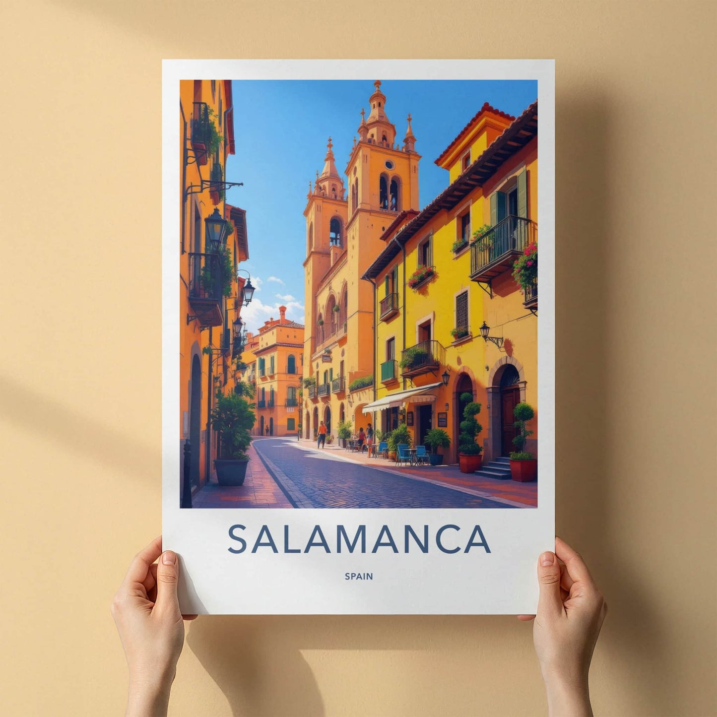 Salamanca Poster - Spain Travel Art - Historic City Street Home Decor