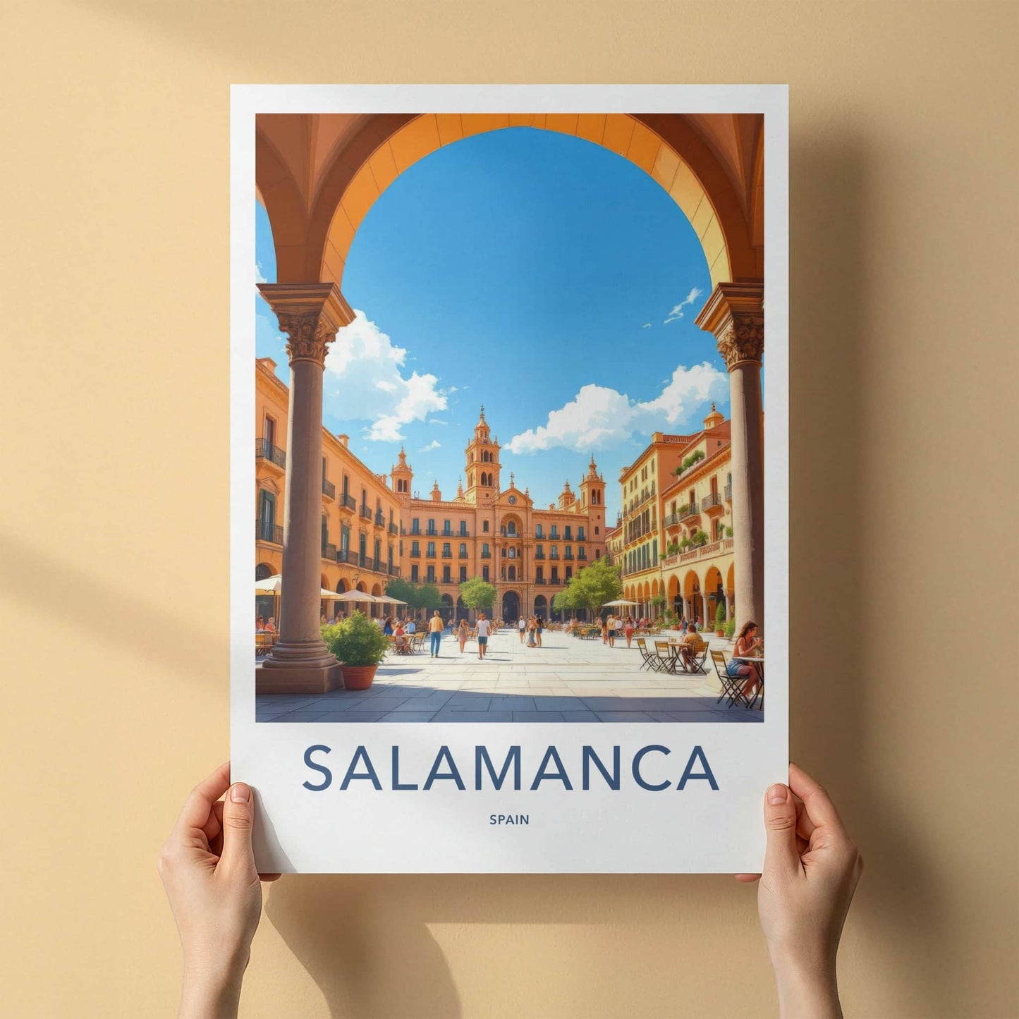 Salamanca Poster - Spain Travel Art - Plaza Mayor Home Decor
