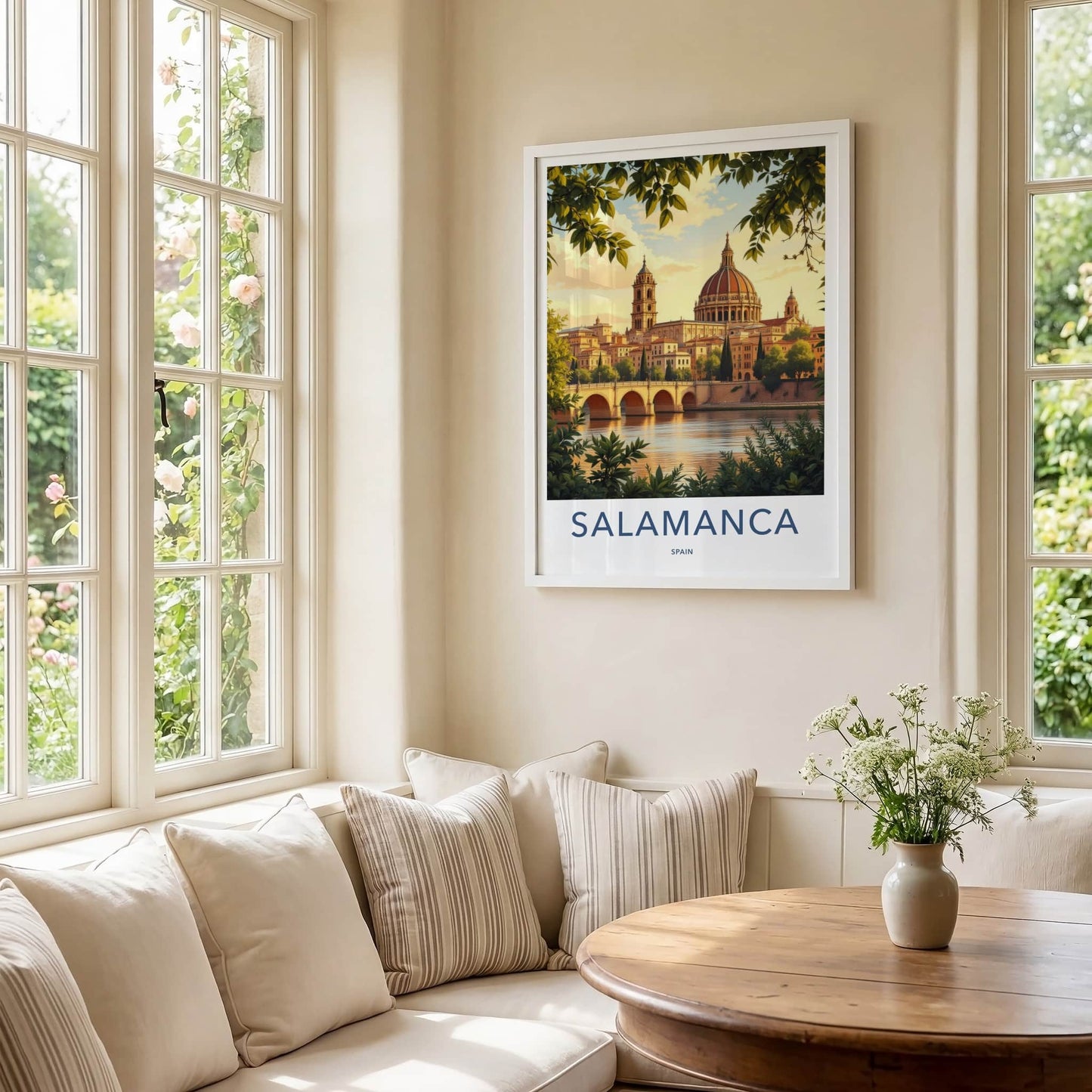 Salamanca Poster - Spain Travel Print - Old City River Gallery Art