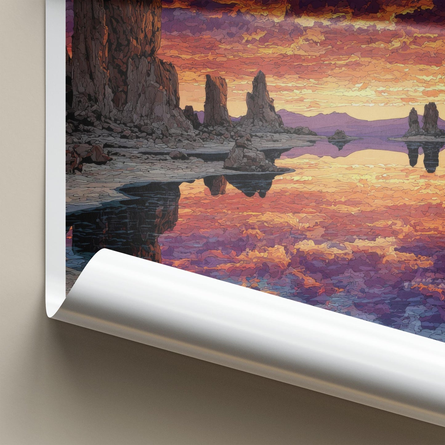 Salar De Tara Poster - Chile Travel Art - Dramatic Sky Reflection Wall Decor