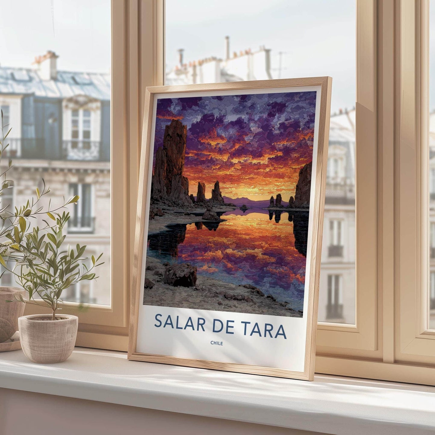 Salar De Tara Poster - Chile Travel Art - Dramatic Sky Reflection Wall Decor