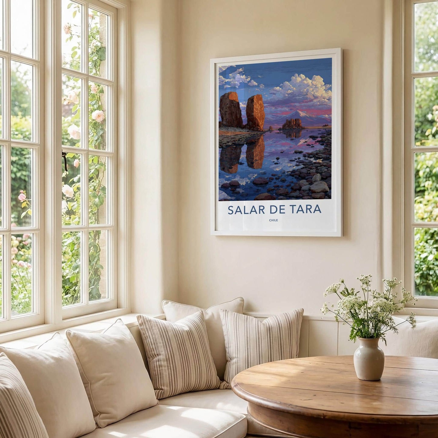 Salar De Tara Poster - Chile Travel Art - Vivid Rock Reflections Home Decor