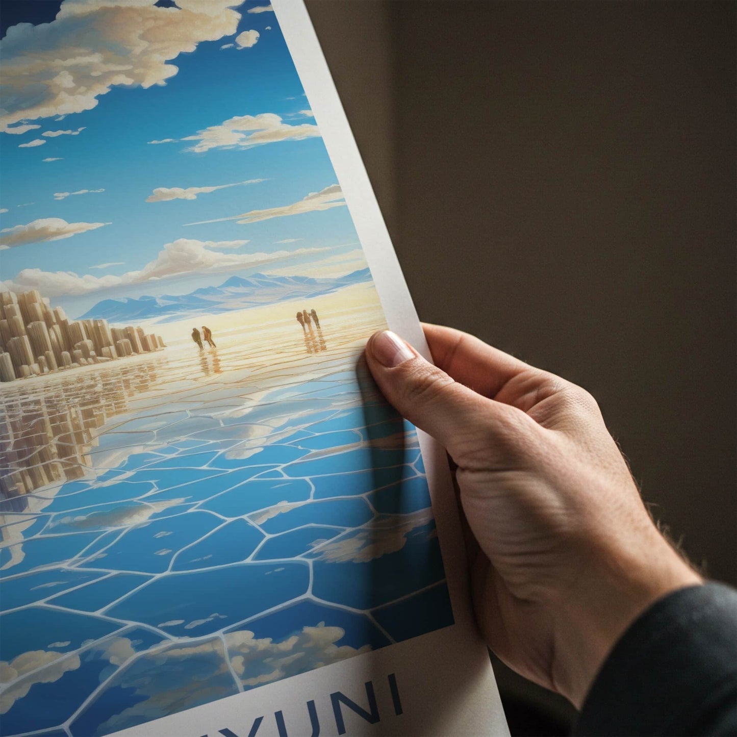Salar De Uyuni Poster - Bolivia Wall Art - Mirrored Cityscape Structures Gift