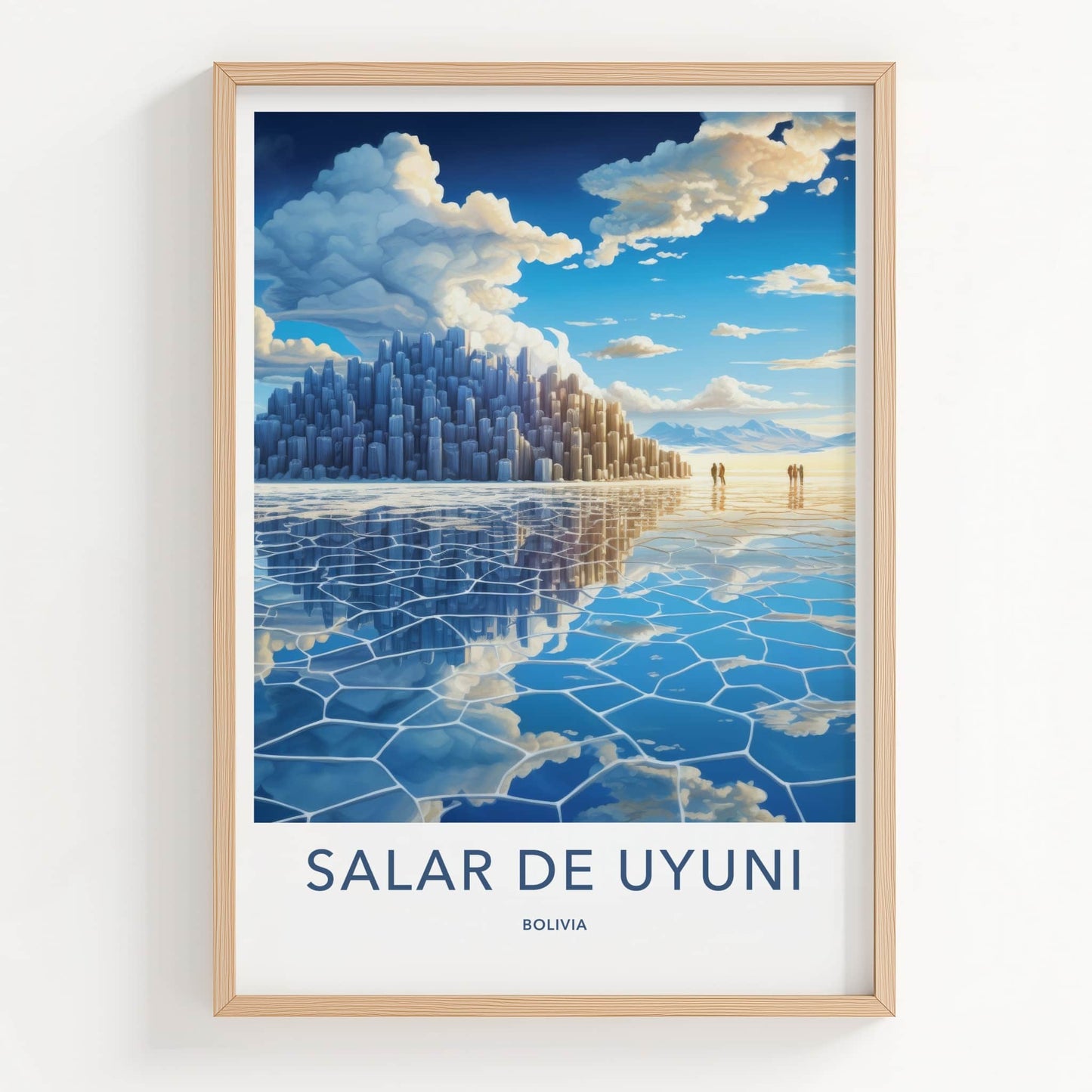 Salar De Uyuni Poster - Bolivia Wall Art - Mirrored Cityscape Structures Gift