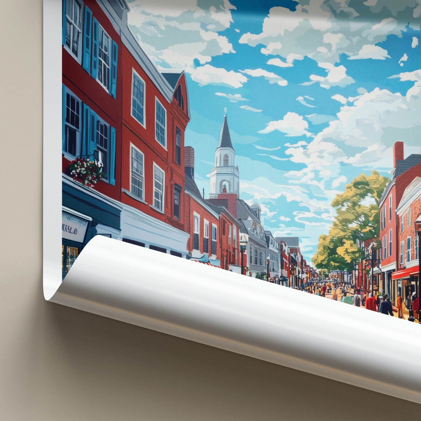 Salem Poster - Massachusetts Wall Art - Lively Street Scene Home Decor