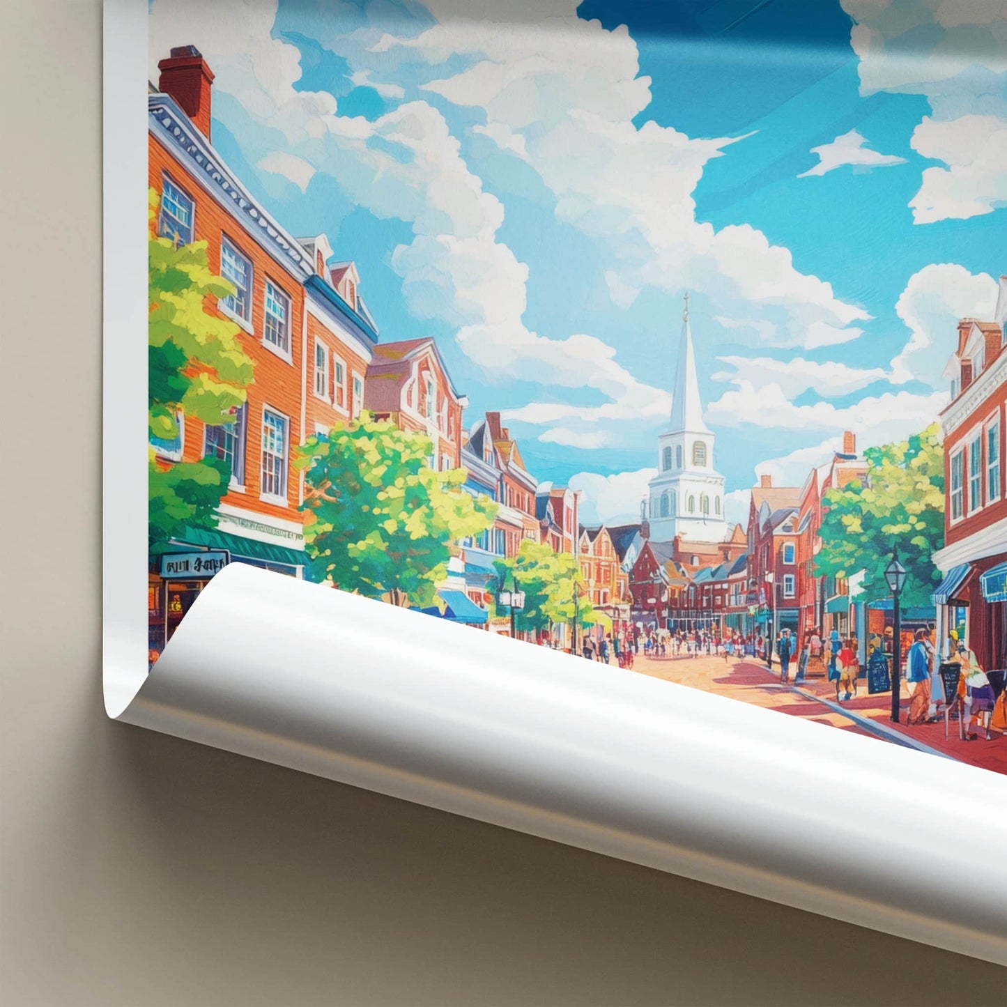 Salem Poster - Massachusetts Wall Art - Lively Town Street Home Decor