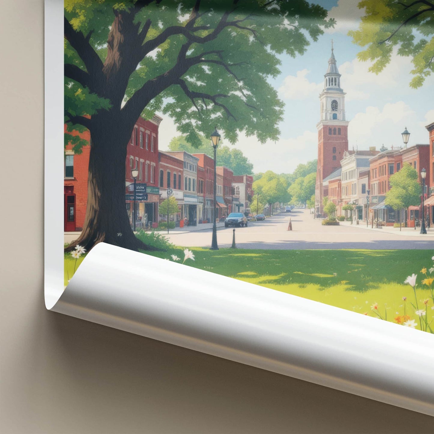 Saline Poster - Michigan Art Print - Historic Clock Tower Gallery Art