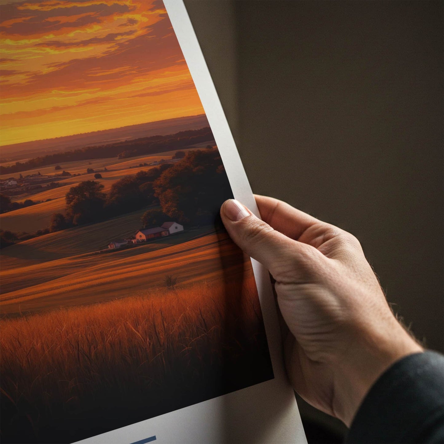 Saline Poster - Michigan Travel Art - Vibrant Sunset Village Home Decor