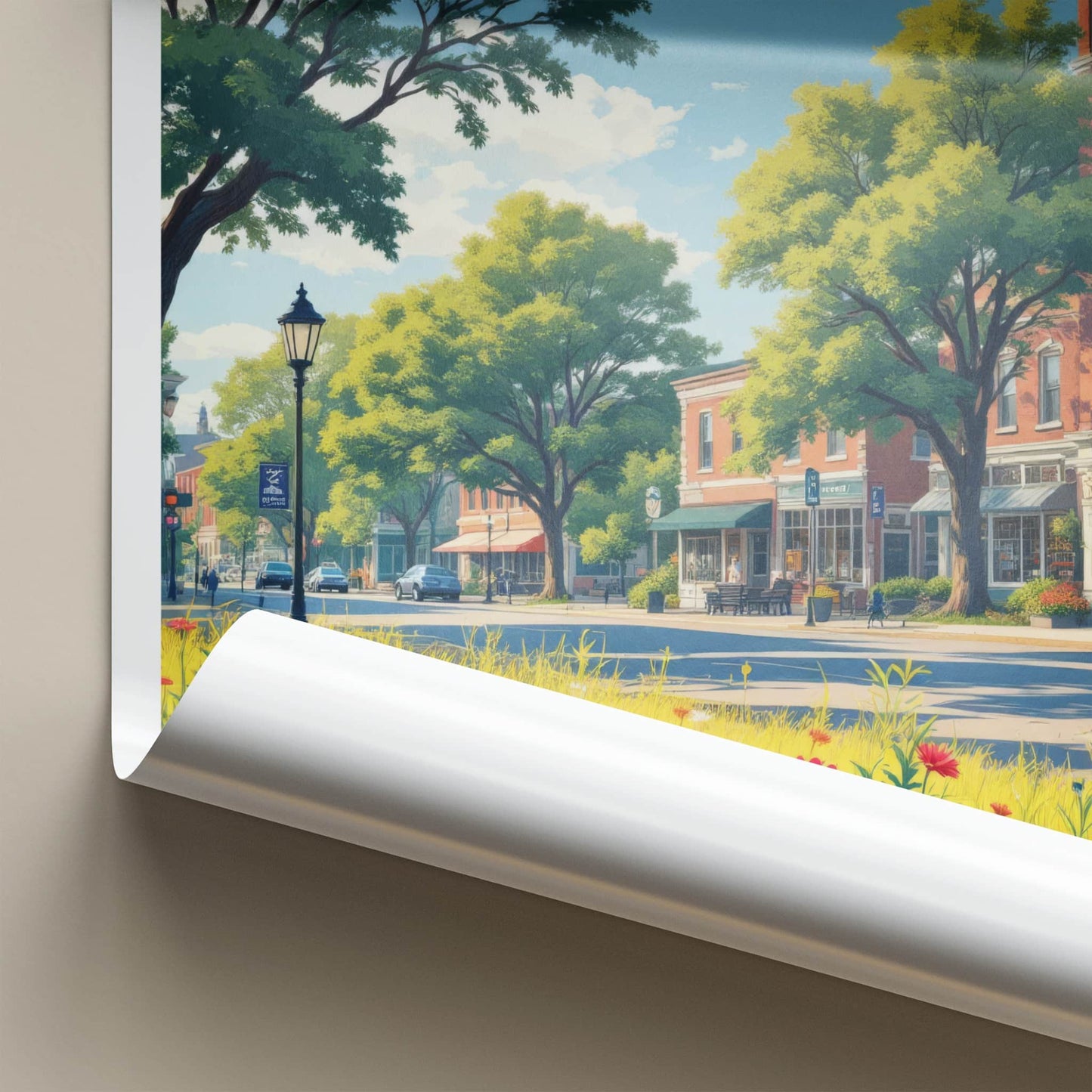 Saline Poster - Michigan Travel Print - Town Clock Tower Gallery Art