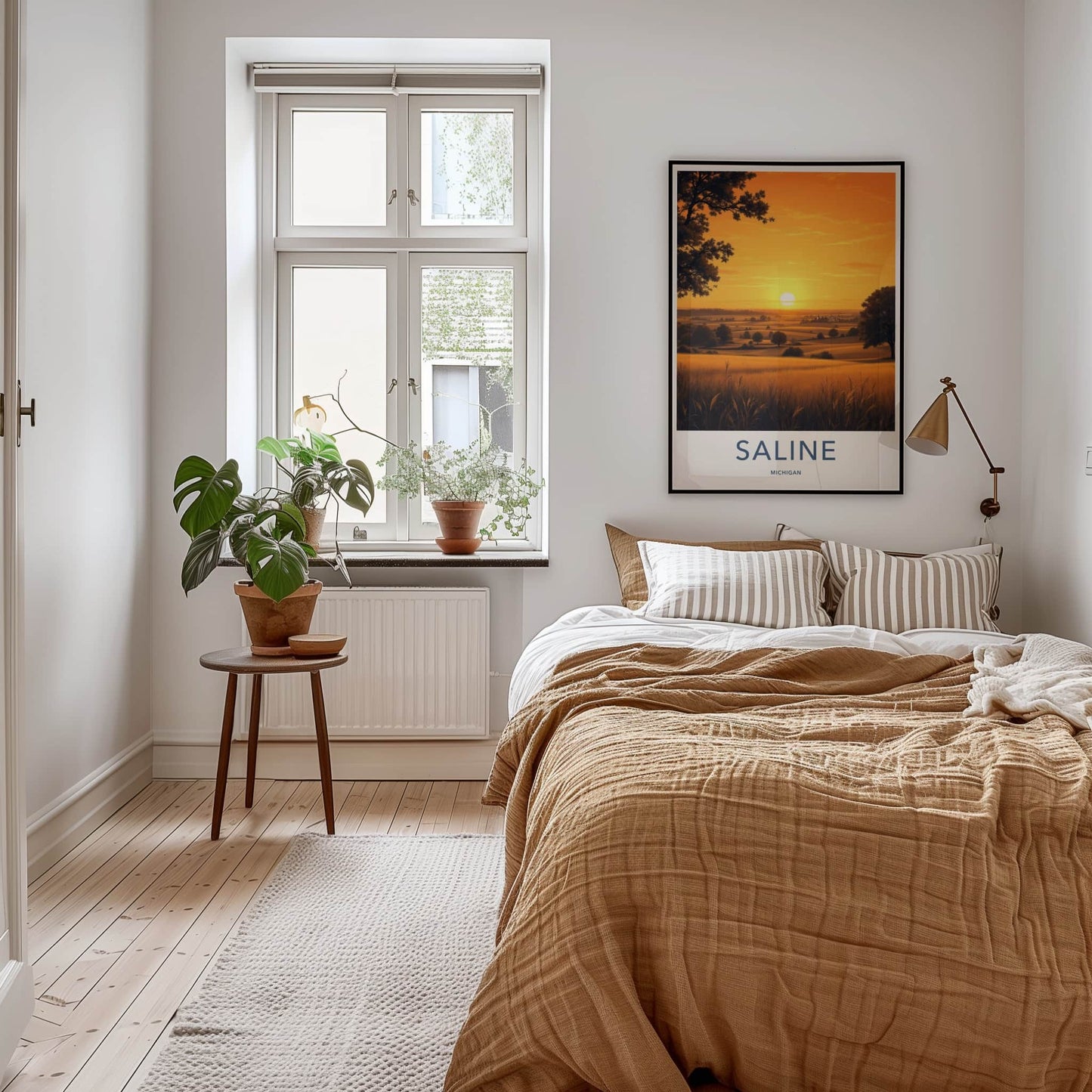 Saline Poster - Michigan Wall Art - Golden Fields Sunset Home Decor