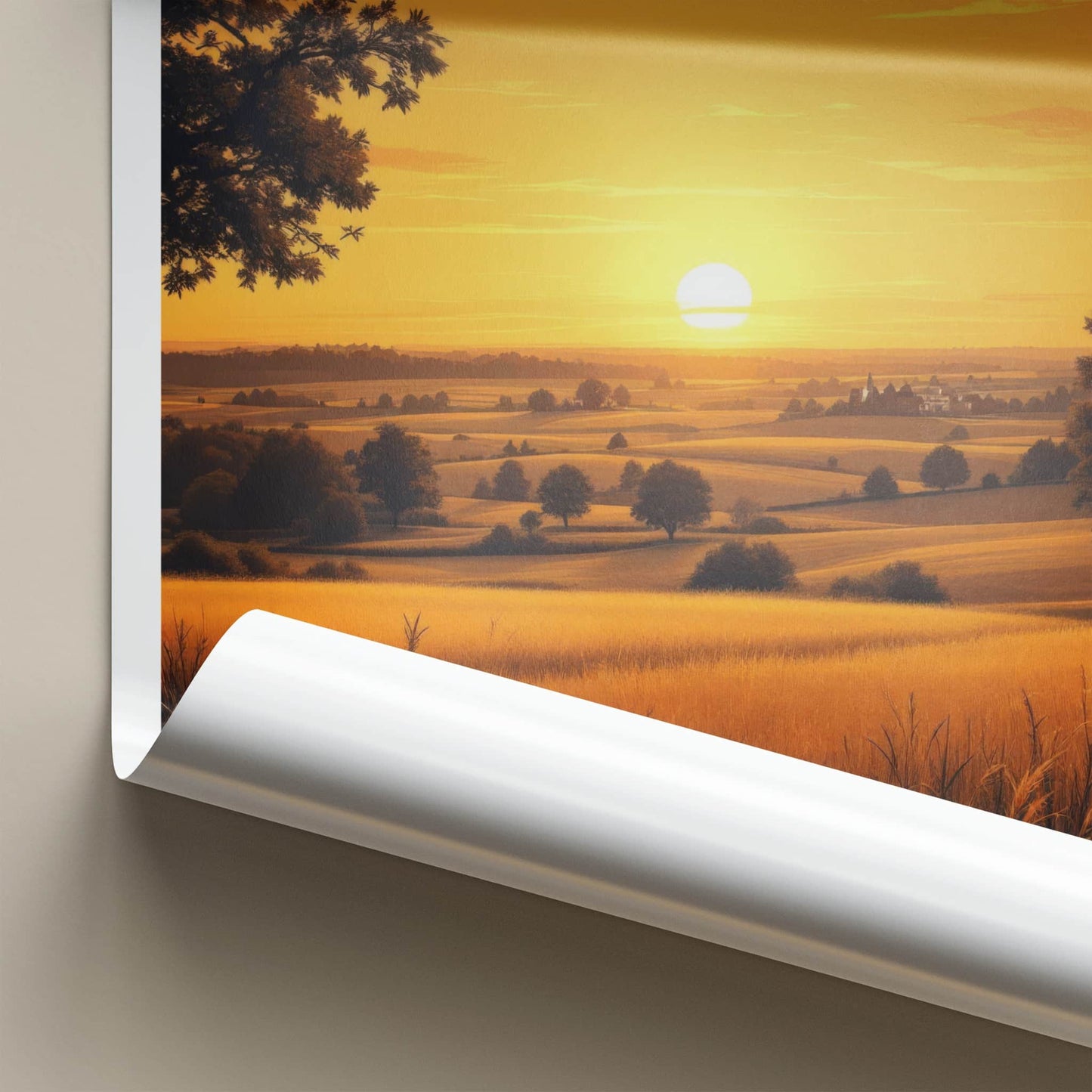 Saline Poster - Michigan Wall Art - Golden Fields Sunset Home Decor
