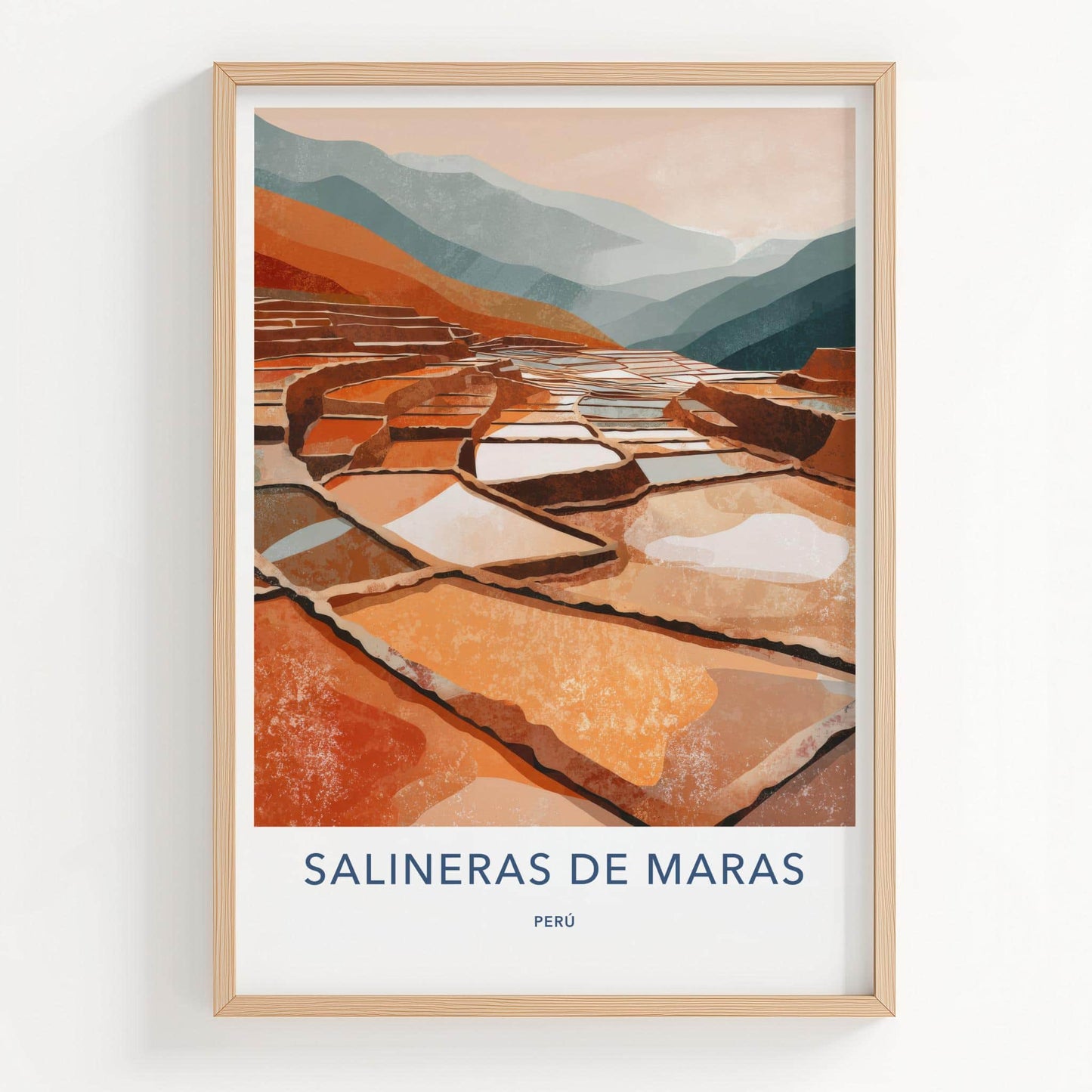 Salineras De Maras Poster - Peru Travel Art - Terraced Salt Pans Home Decor