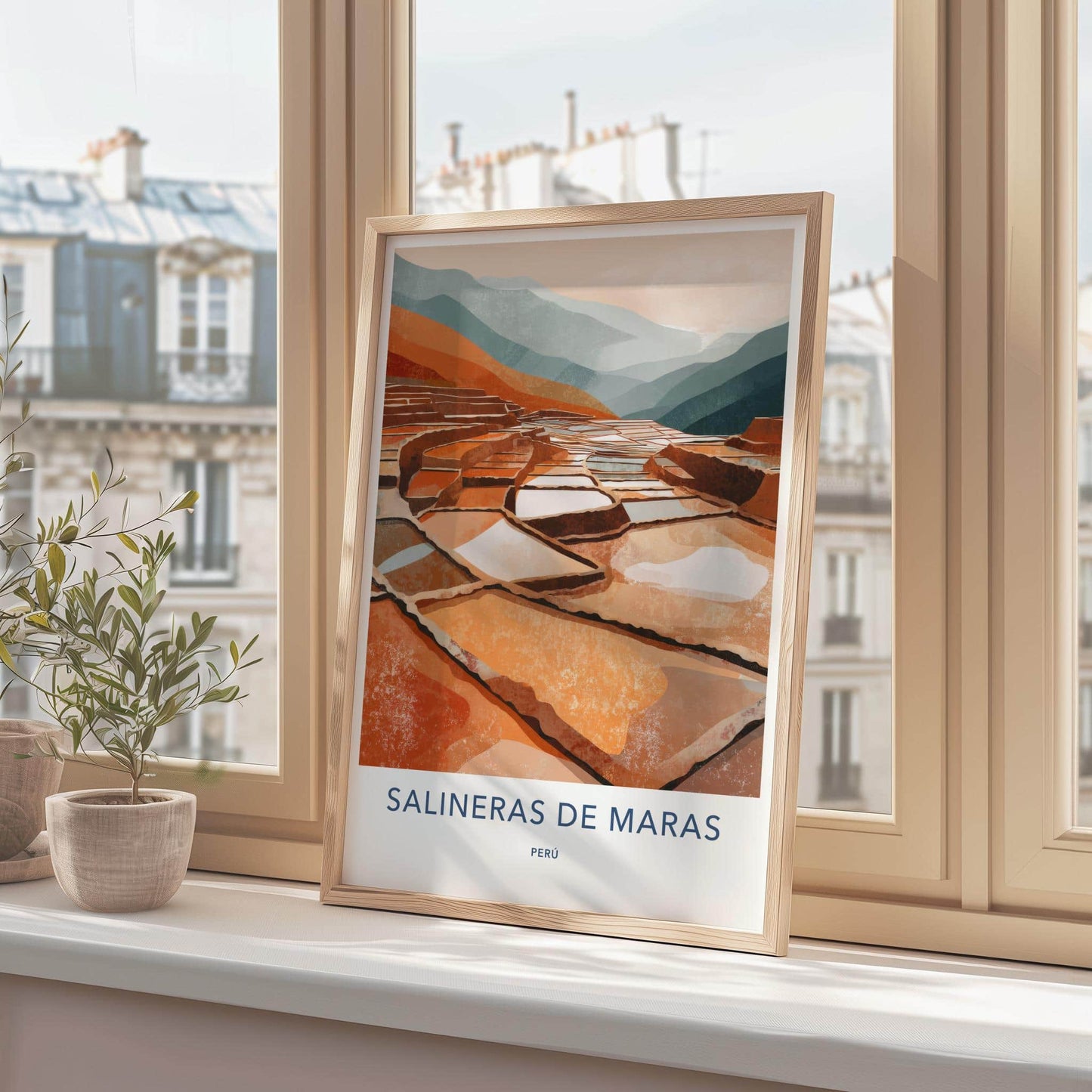 Salineras De Maras Poster - Peru Travel Art - Terraced Salt Pans Home Decor
