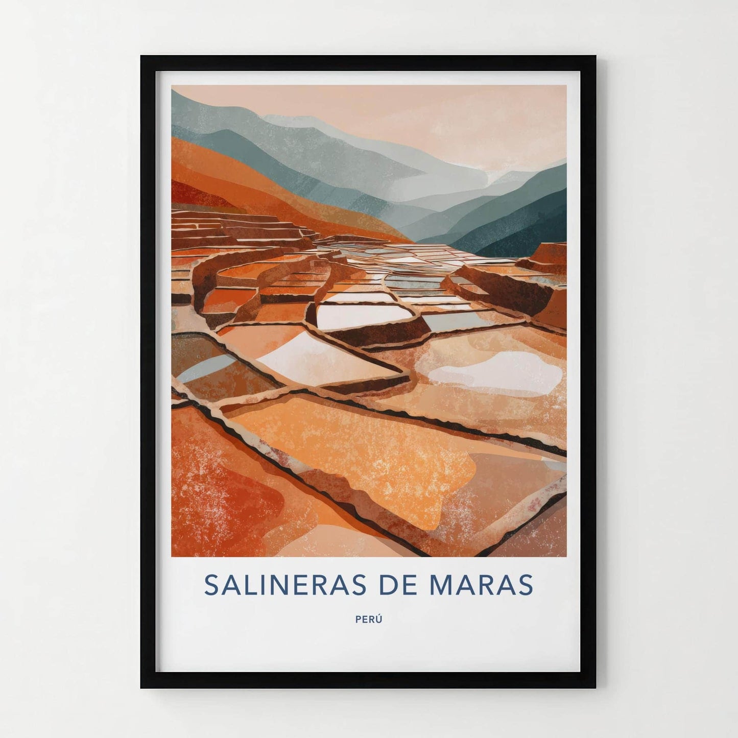 Salineras De Maras Poster - Peru Travel Art - Terraced Salt Pans Home Decor