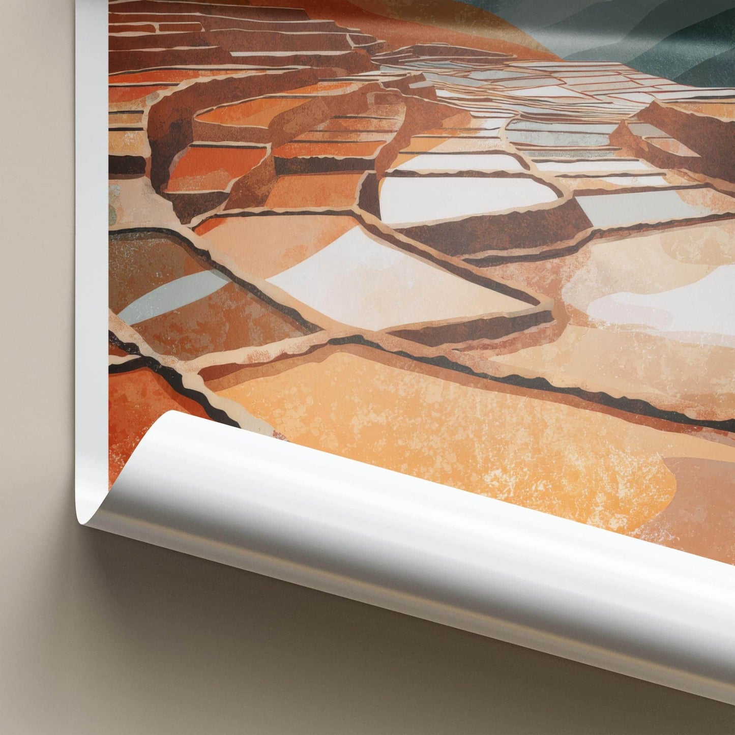 Salineras De Maras Poster - Peru Travel Art - Terraced Salt Pans Home Decor