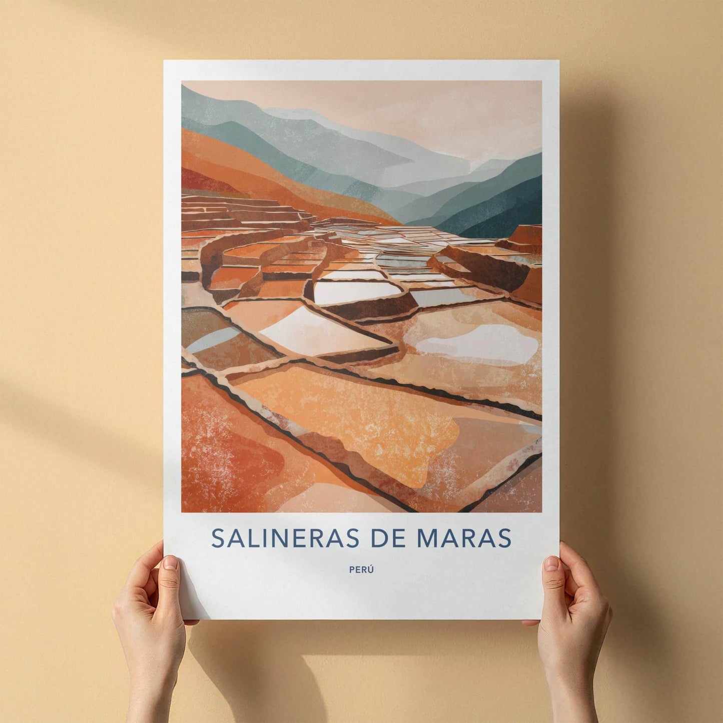 Salineras De Maras Poster - Peru Travel Art - Terraced Salt Pans Home Decor