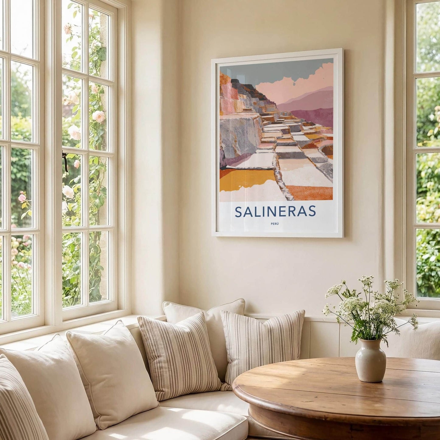 Salineras Poster - Peru Travel Art - Andean Salt Terraces Wall Decor