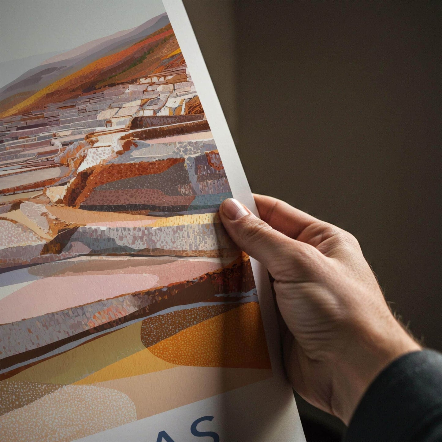 Salineras Poster - Peru Travel Art - Terraced Salt Ponds Wall Decor