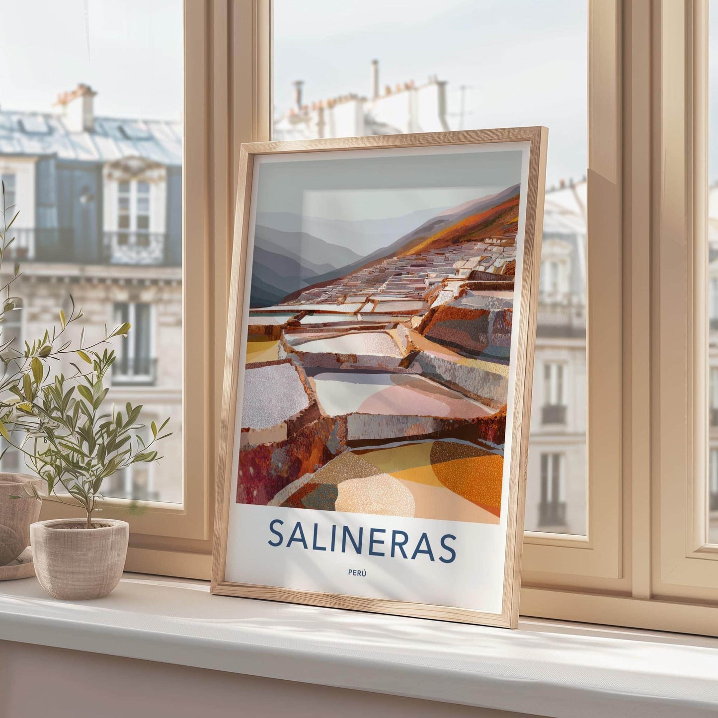 Salineras Poster - Peru Travel Art - Terraced Salt Ponds Wall Decor