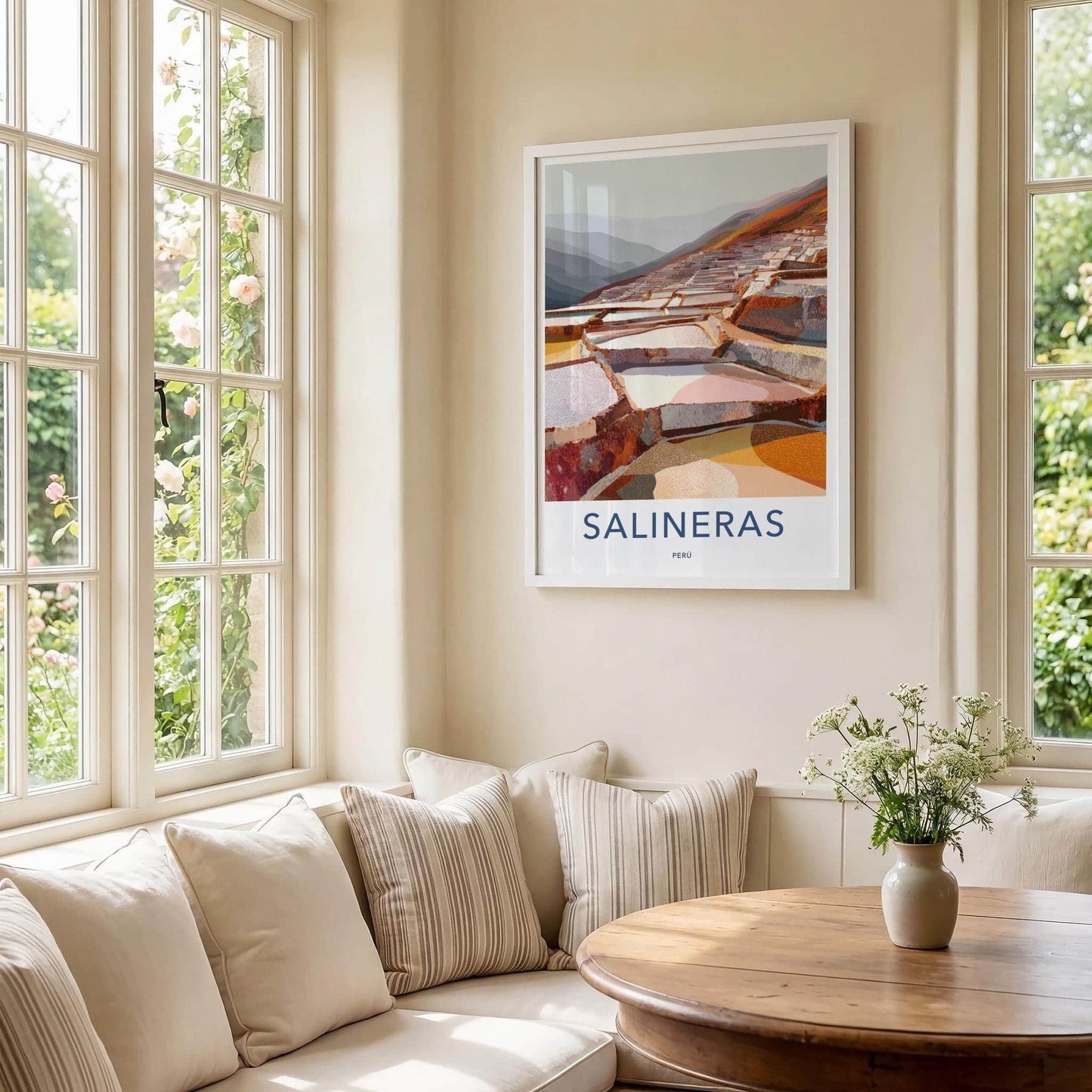 Salineras Poster - Peru Travel Art - Terraced Salt Ponds Wall Decor
