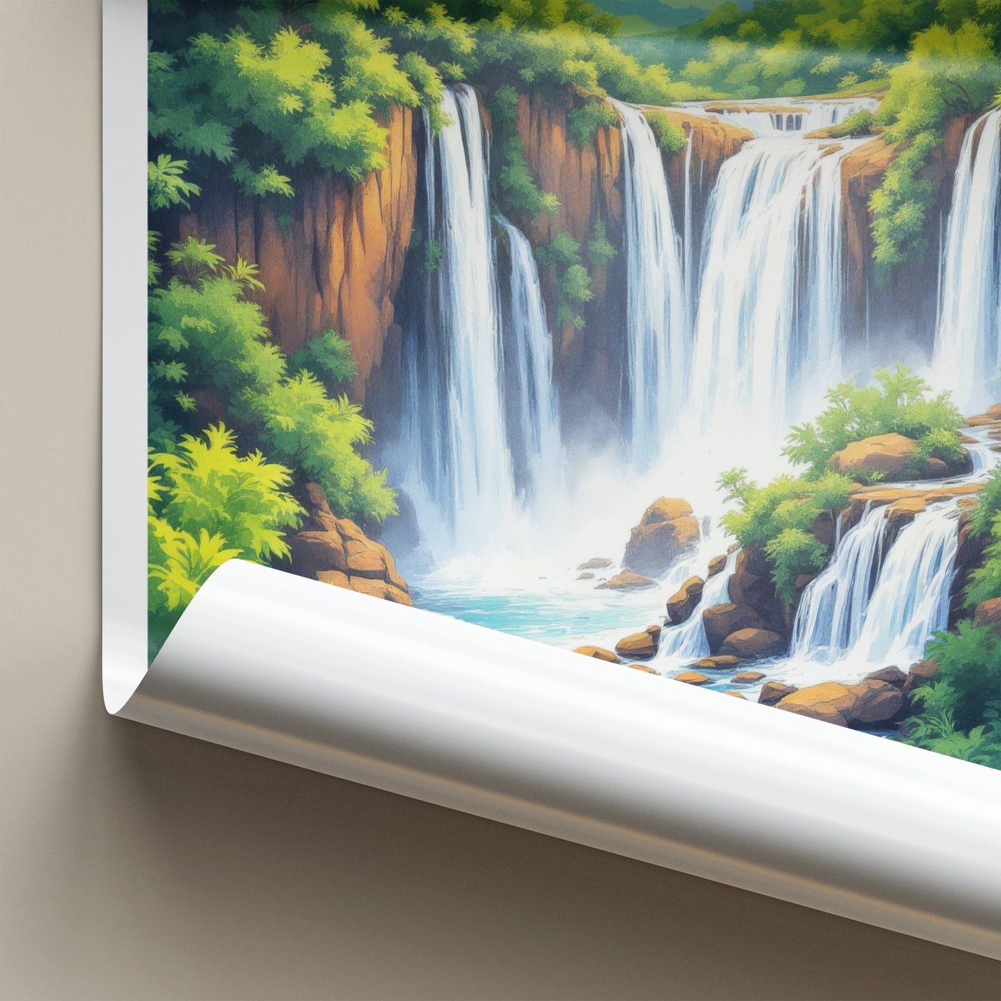 Salto Monday Poster - Paraguay Travel Art - Cascading Jungle Falls Wall Decor