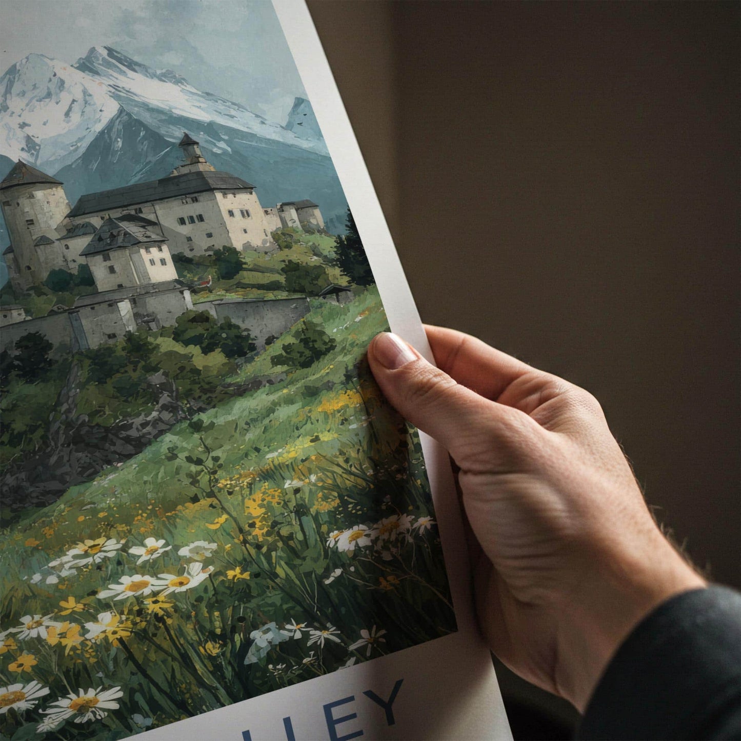 Salzach Valley Poster - Austria Travel Art - Alpine Castle Meadow Home Decor