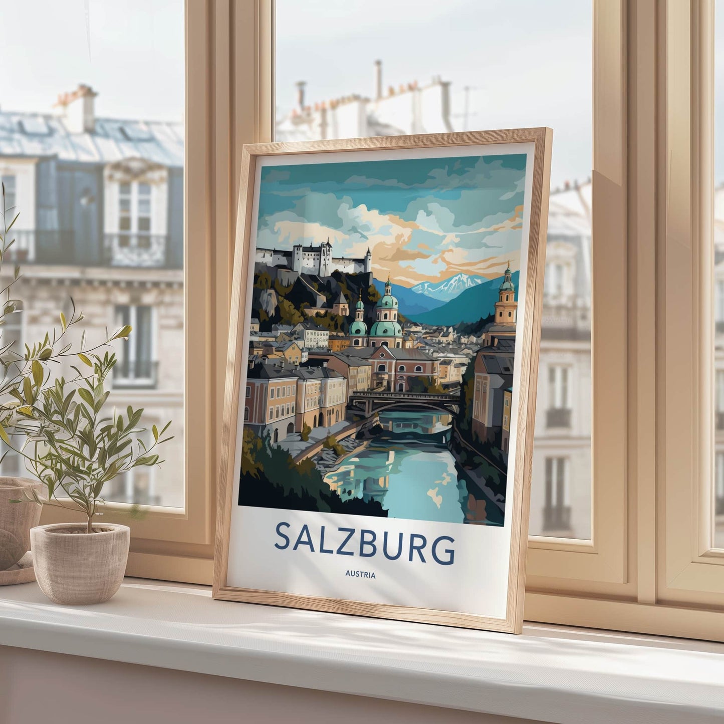 Salzburg Poster - Austria Travel Art - Historic Cityscape View Home Decor