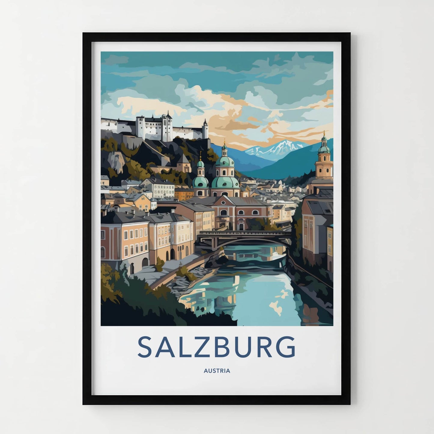 Salzburg Poster - Austria Travel Art - Historic Cityscape View Home Decor