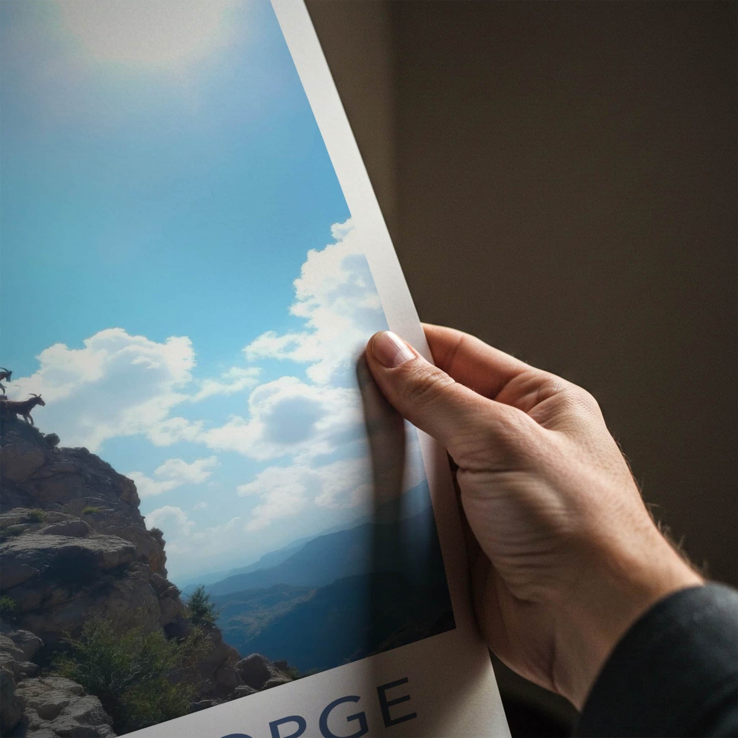 Samaria Gorge Poster - Greece Travel Art - Wild Goats Climb Home Decor